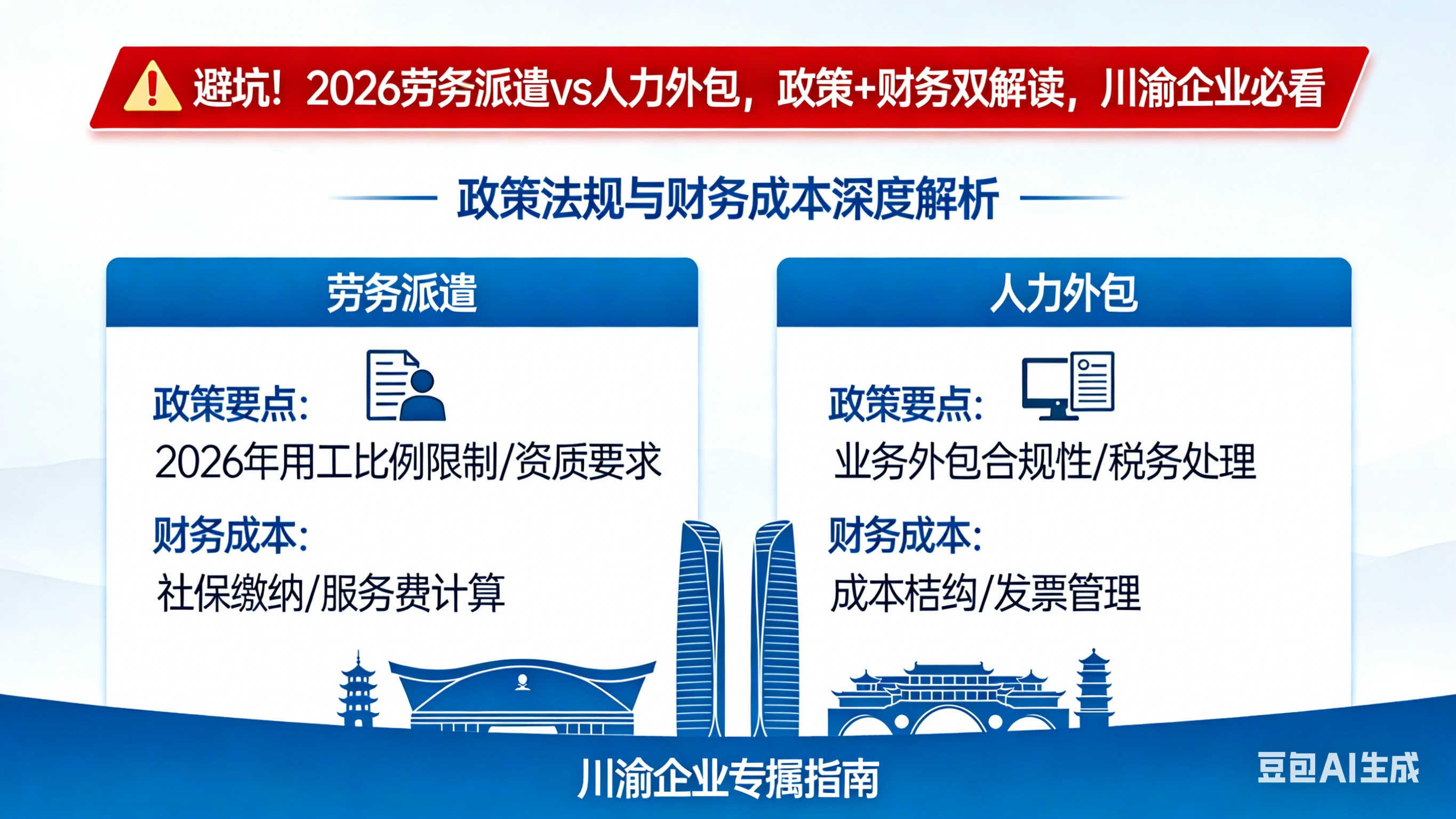 避坑！2026勞務派遣vs人力外包，政策+財務雙解讀，川渝企業(yè)必看