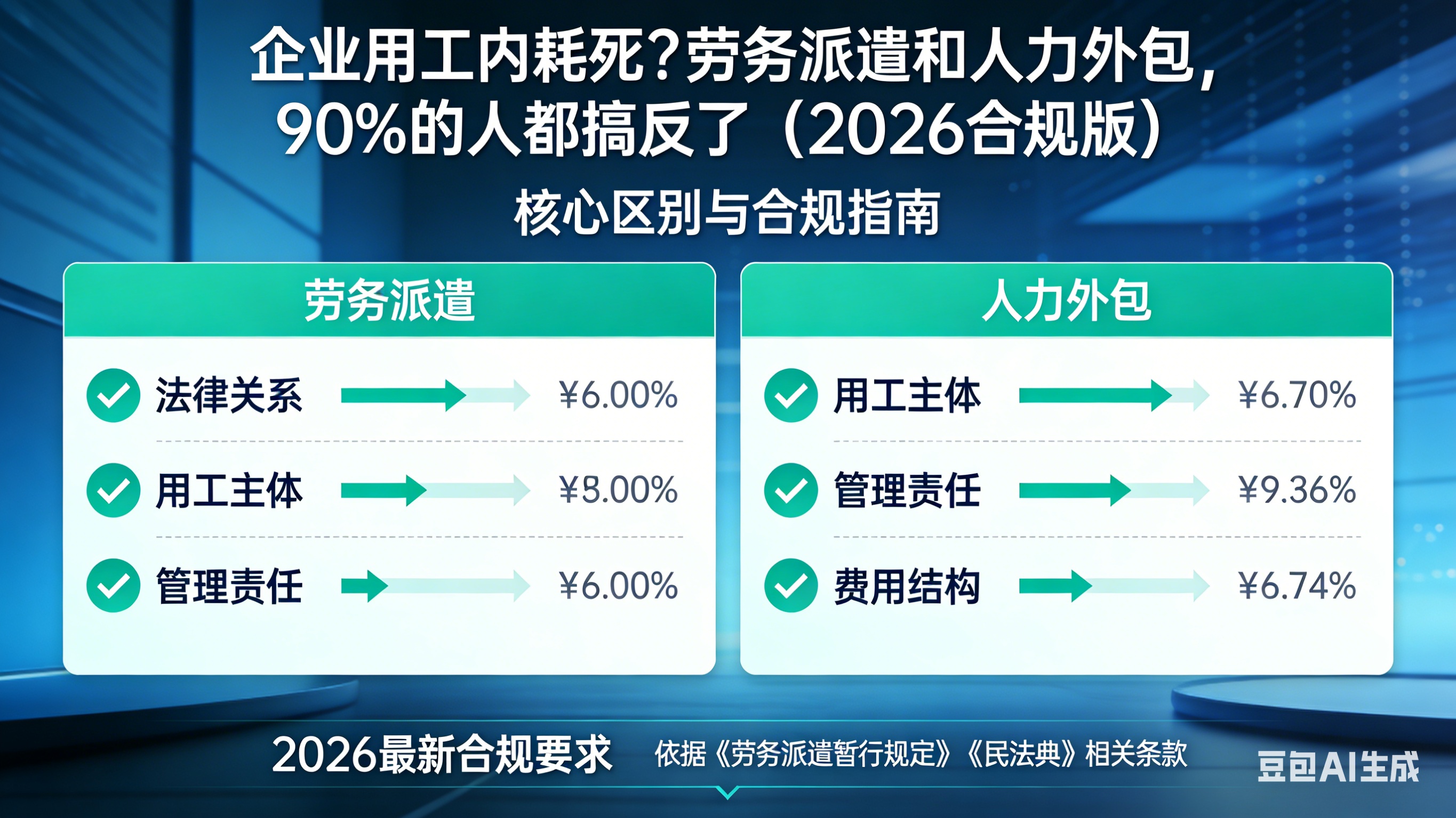 企業(yè)用工內(nèi)耗死？勞務派遣和人力外包，90%的人都搞反了（2026合規(guī)版）
