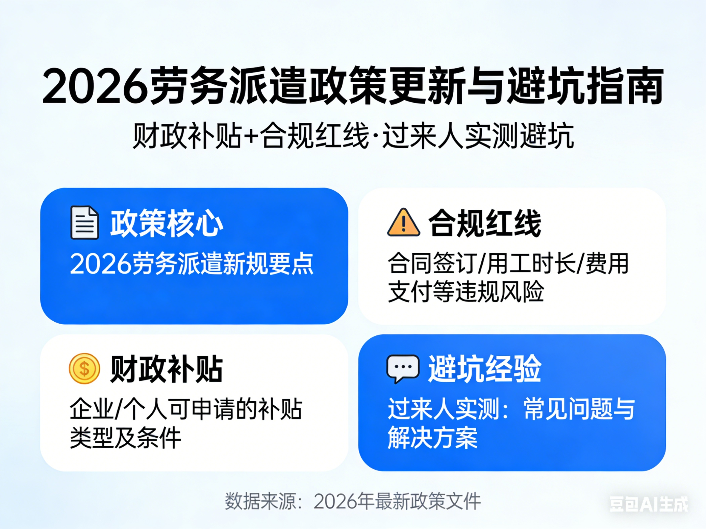 2026政策更新｜勞務(wù)派遣別亂簽！財(cái)政補(bǔ)貼+合規(guī)紅線，過(guò)來(lái)人實(shí)測(cè)避坑